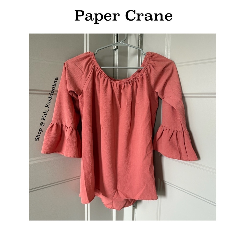 🛍️ Paper Crane Coral Textured Blouse